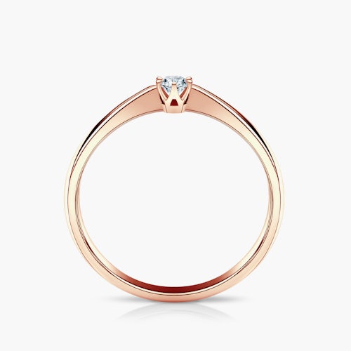 Pierścionek zaręczynowy SAVICKI: różowe złoto, diament